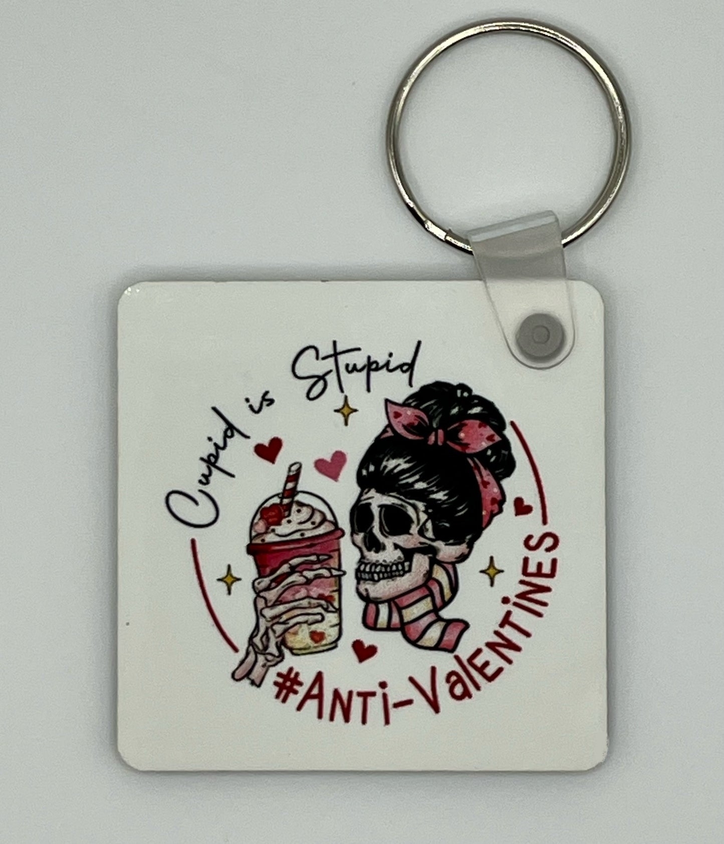 “Cupid is Stupid” Anti-Valentines Keychain