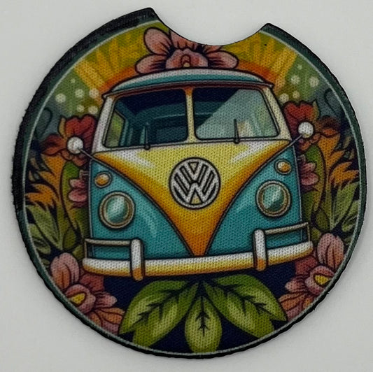 VW Bus/Hippie/Good Vibes Car Coaster