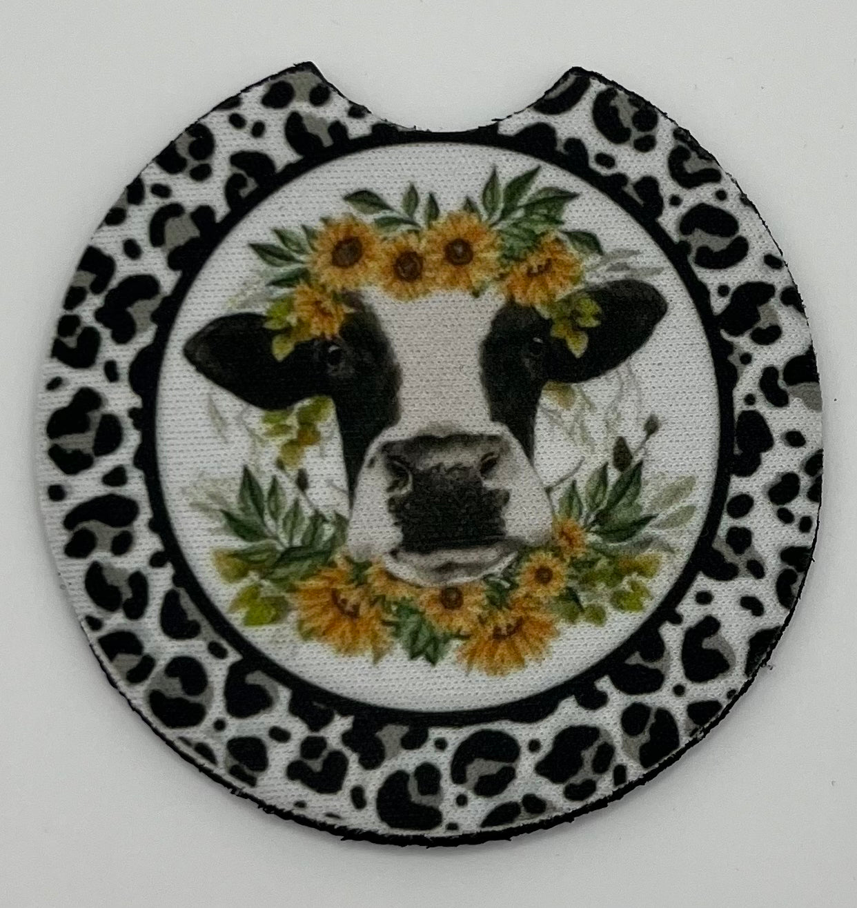 Leopard Print/Cow/Sunflowers Car Coaster