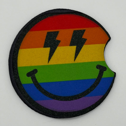 Rainbow/Smiley Car Coaster