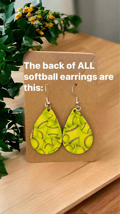Softball Tongue/Leopard Lips Teardrop Earrings