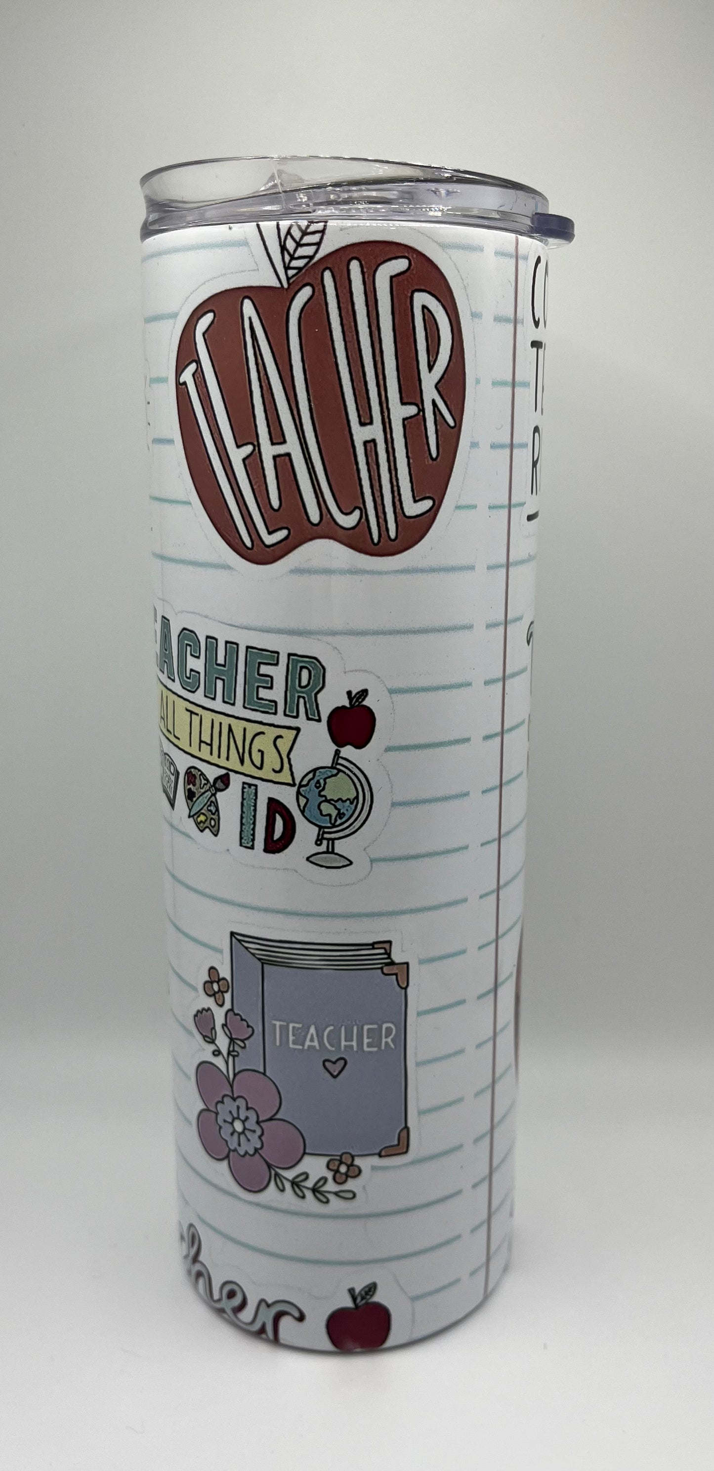 Teacher Loose Leaf Stickers 20oz Steel Tumbler