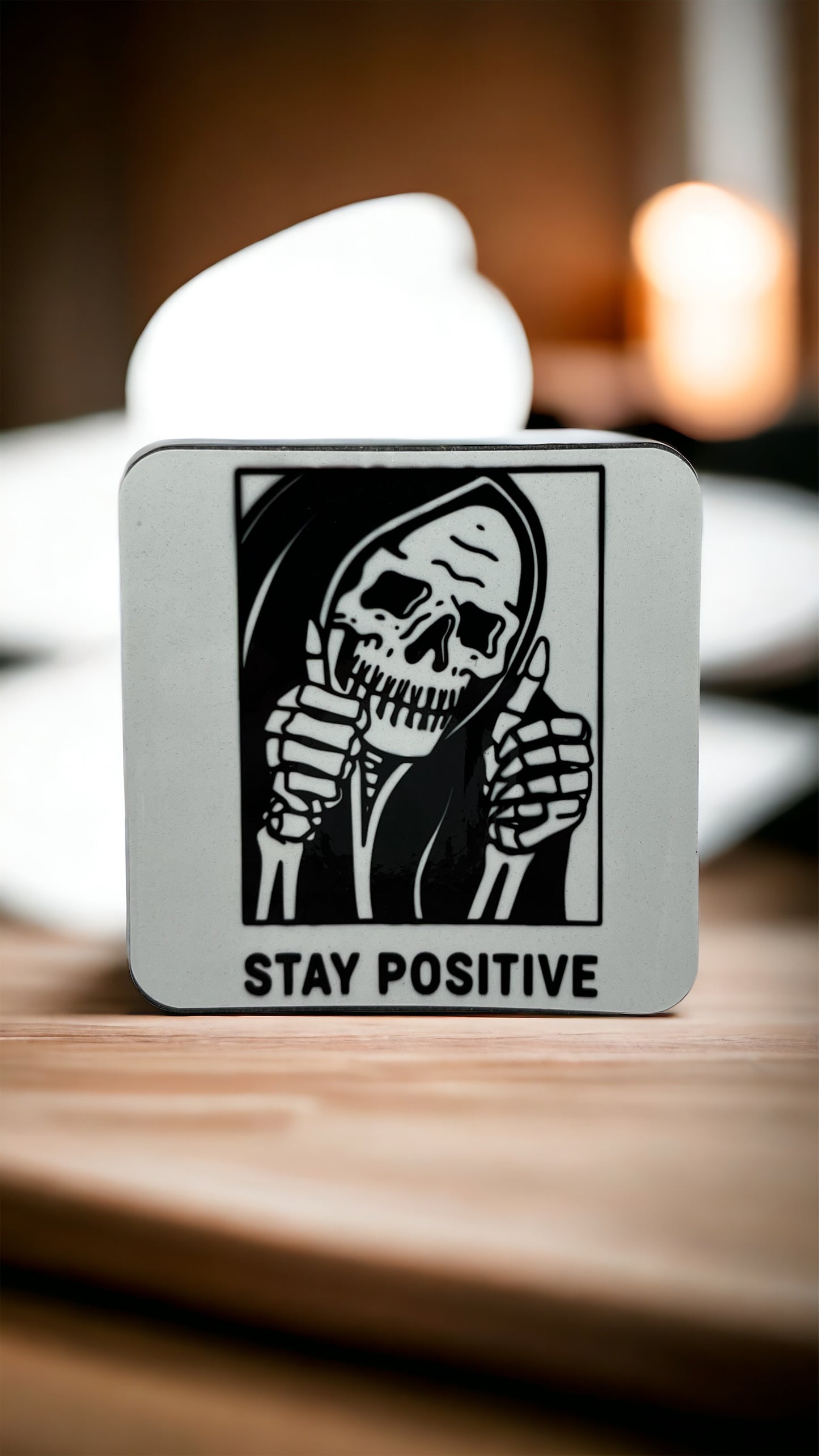 “Stay Positive” Grim Reaper Magnet