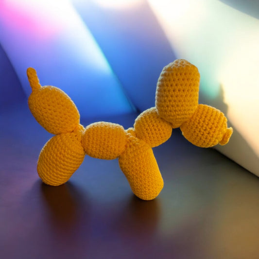 Yellow Crocheted Balloon Animal Stuffy