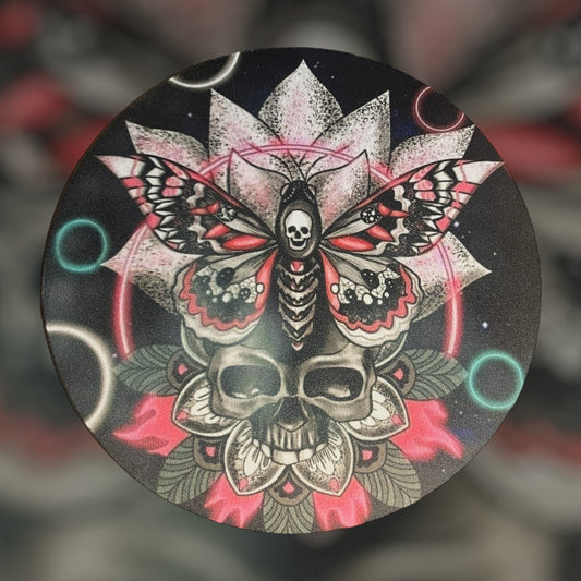 Skull and Moth Goth 8inch Mousepad